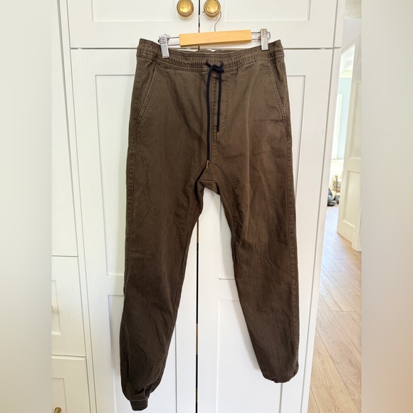 Tillys Charles and a Half joggers pants Brown/deep olive Sz S - Picture 1 of 6